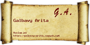 Galbavy Arita névjegykártya